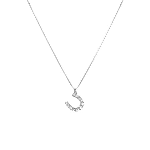 Horseshoe Necklace | White Topaz