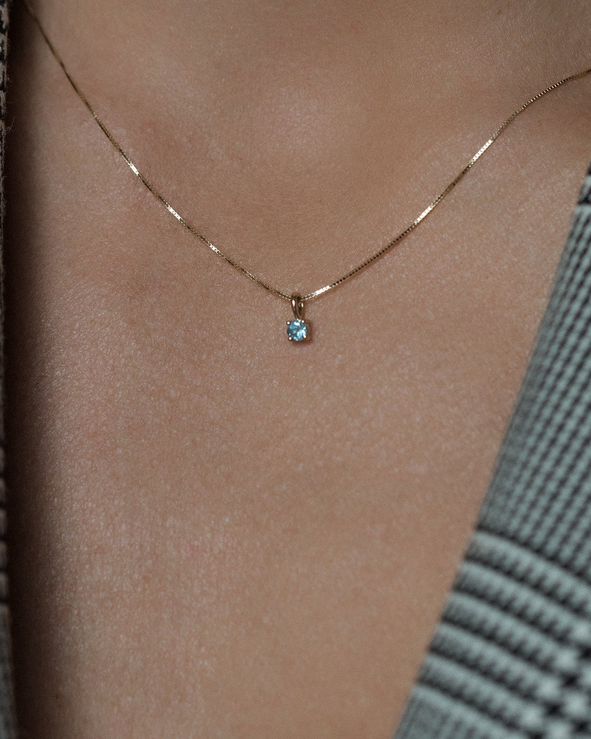 Leah Alexandra aquamarine 14k gold birthstone element necklace