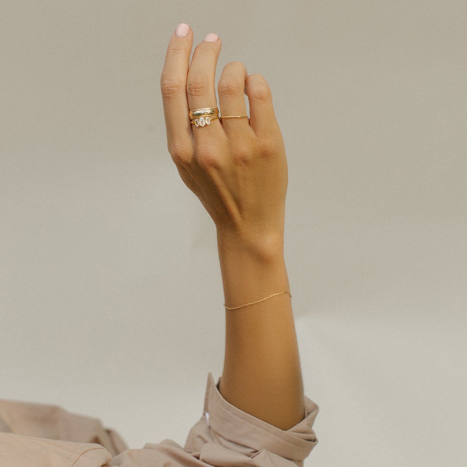 gold moonstone antique inspired ring