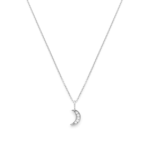 Luna Crescent Moon Necklace | Silver