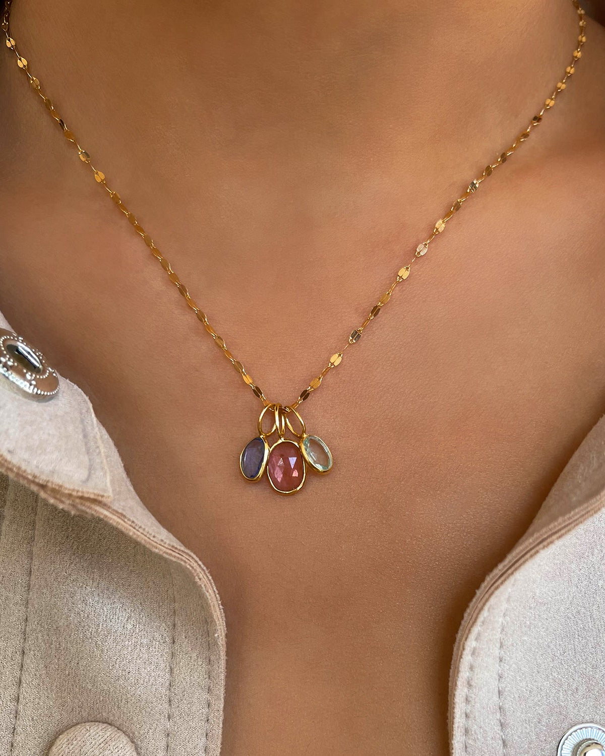Rosecut Pink Tourmaline Gem Charm