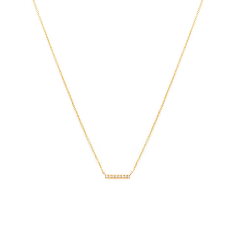 Pave Bar Necklace | Gold