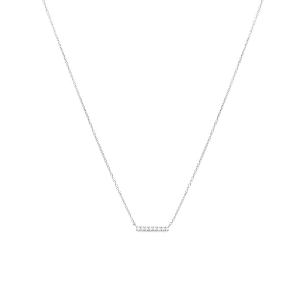 Pave Bar Necklace | Silver
