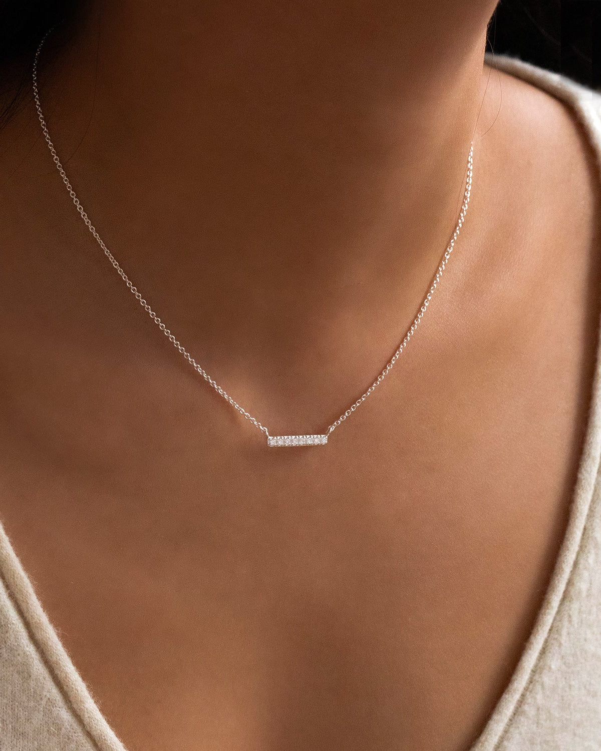 Pave Bar Necklace