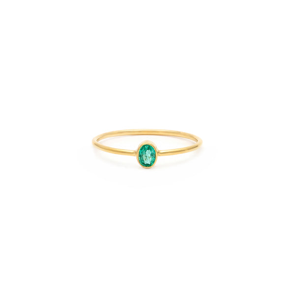 Petite Oval Ring | Emerald