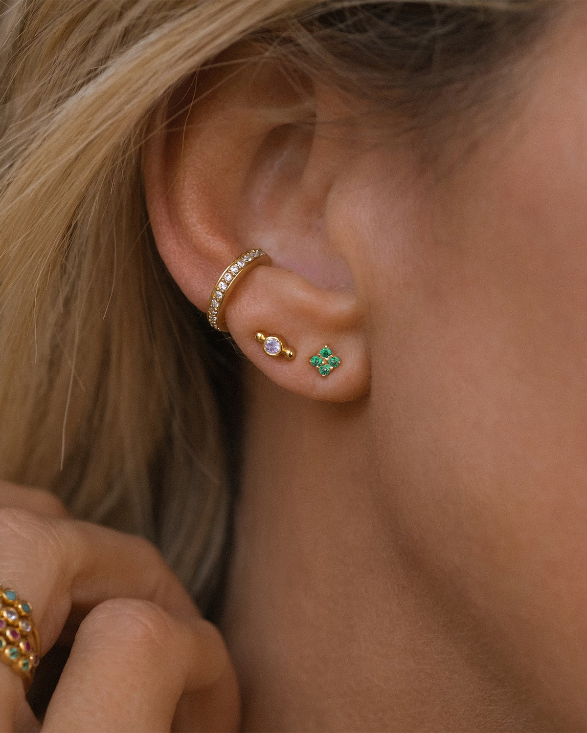 Emerald Quaditta Studs