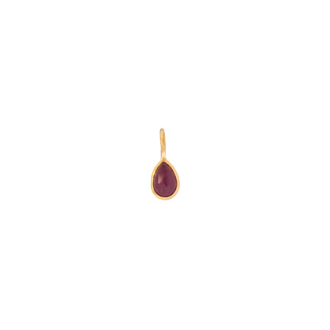 Small Teardrop Gem Charm | Mauve Sapphire