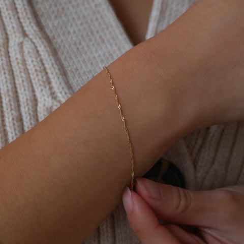 Singapore Chain Bracelet | Solid 14k Gold