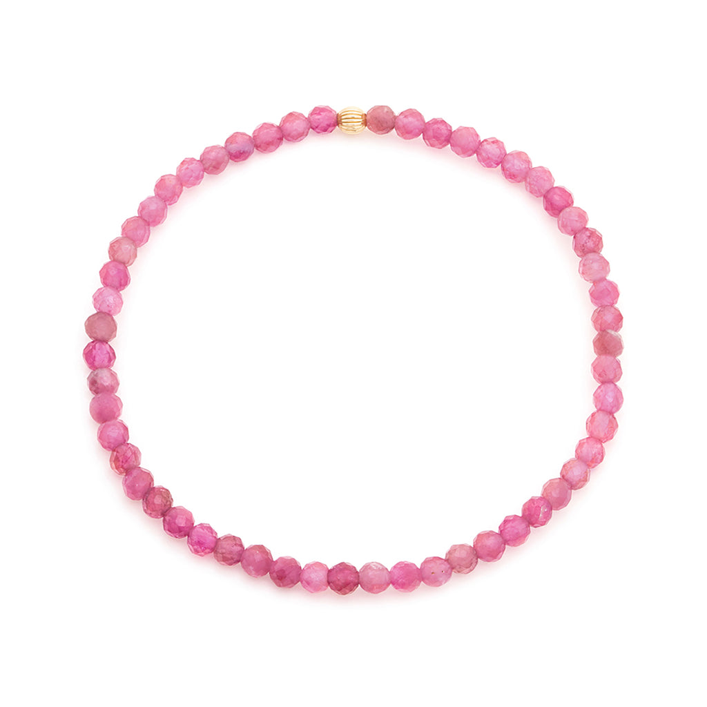 Pink Tourmaline & Freshwater Cultured Pearl Gold Tone Sterling Silver  Bracelet (6mm) | Gemporia