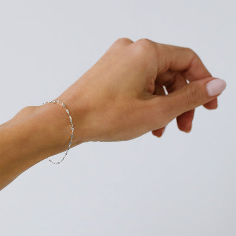 Shimmer Bracelet | Solid 14k White Gold