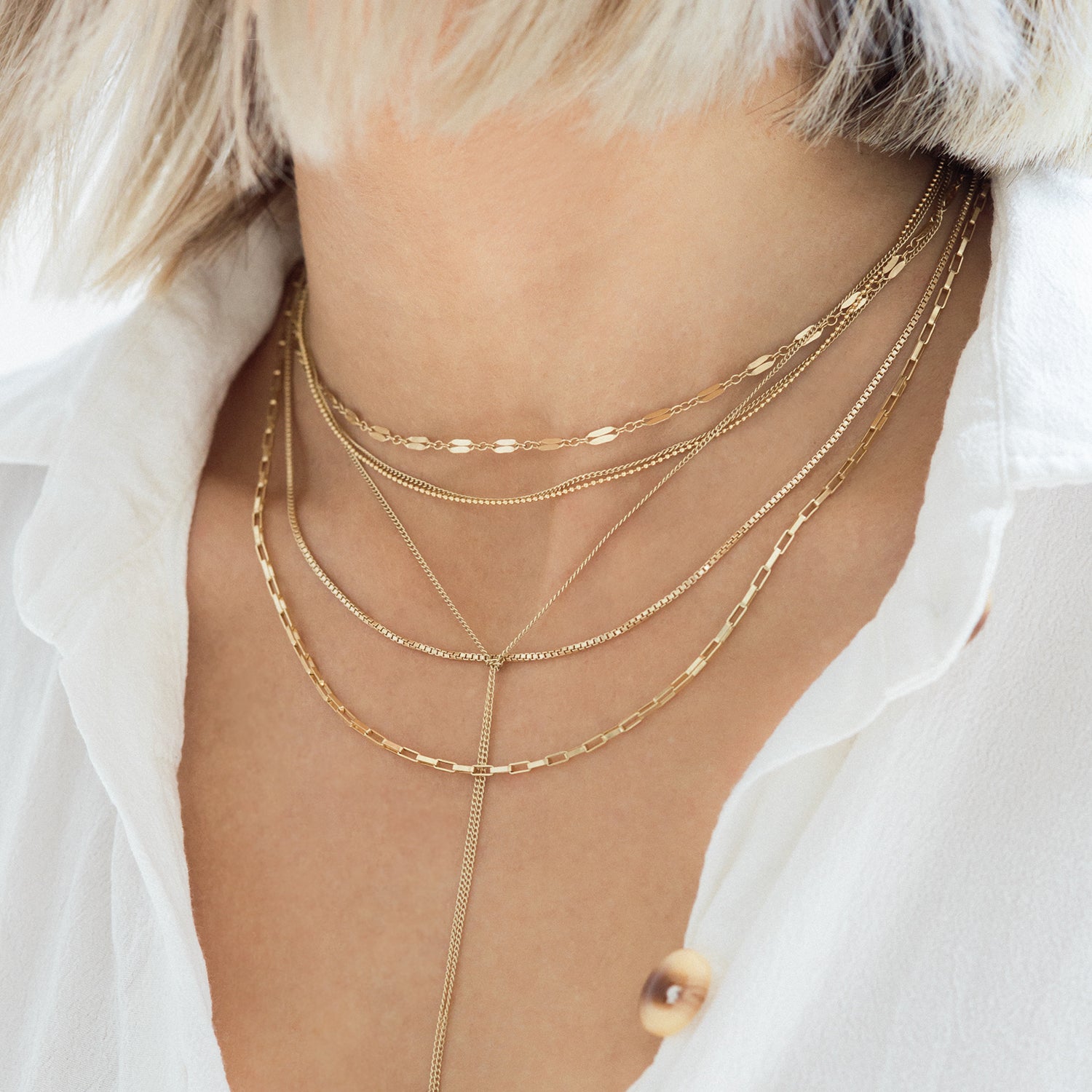 leah alexandra venetian chain gold filled layering chain